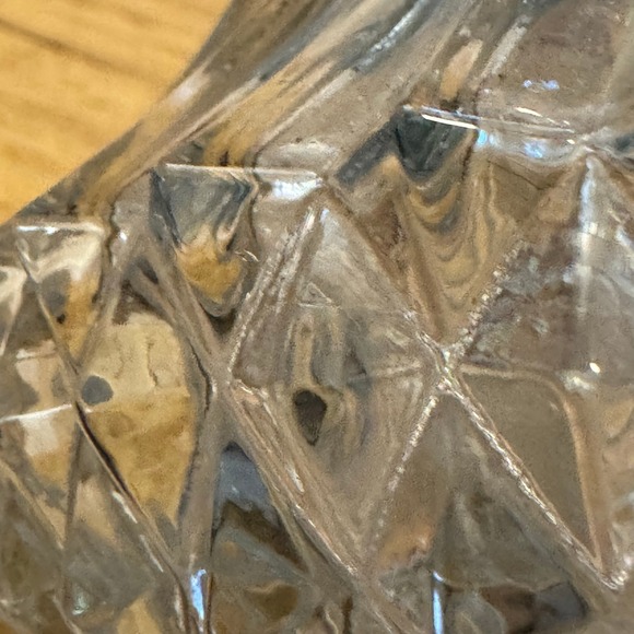 Vintage Clear Glass Kerosene Oil Lamp Diamond Point Ribbed Swirl Lamp - Picture 4 of 9